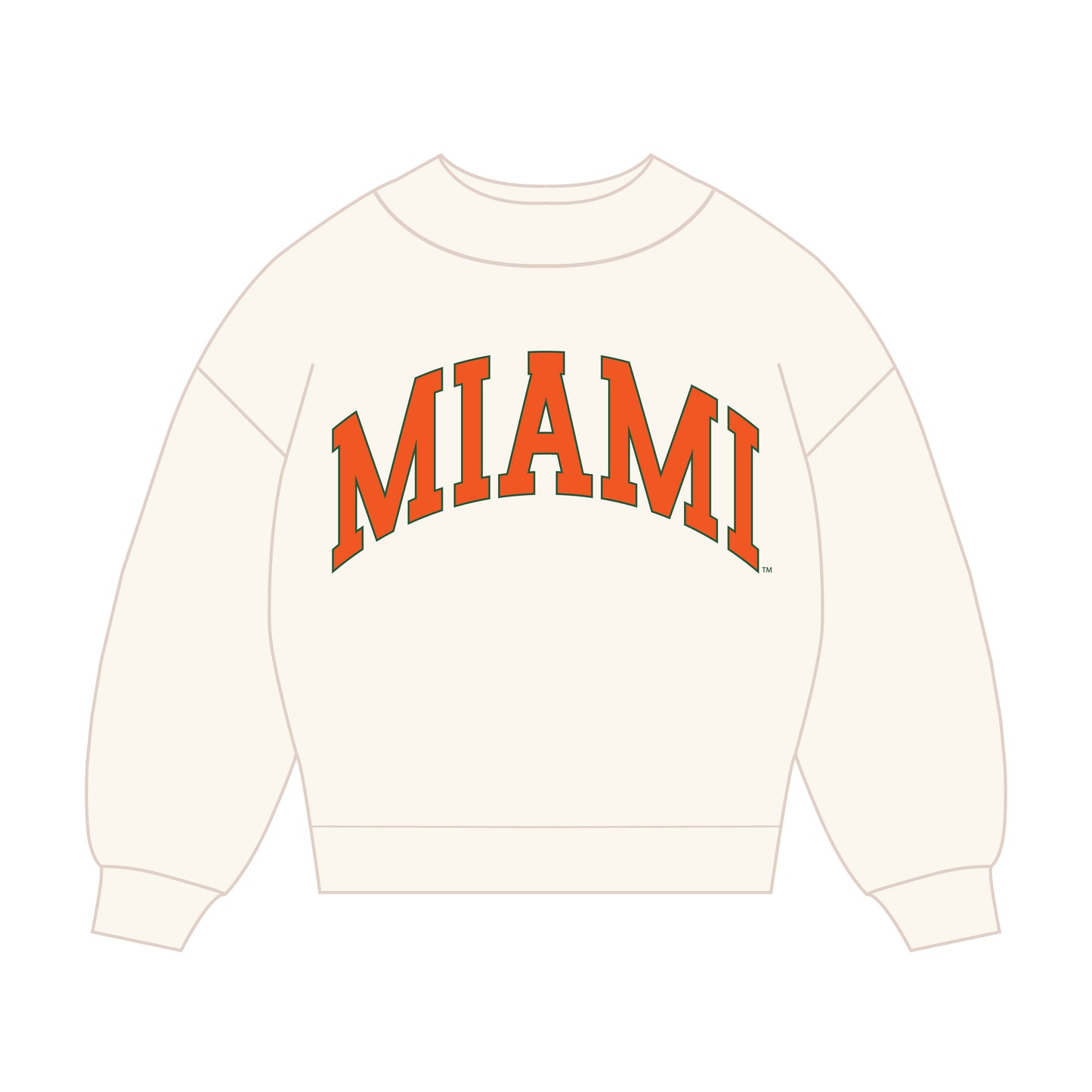 The Madi Classic Mockneck Miami Applique | Bone