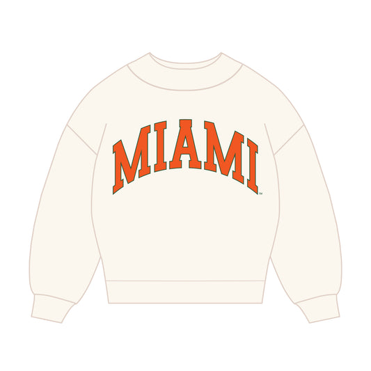 The Madi Classic Mockneck Miami Applique | Bone