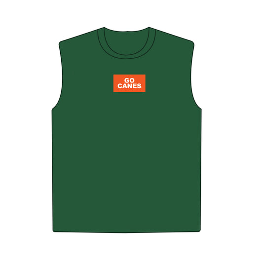 The Anna Active Tank Go Canes Woven Label | Green