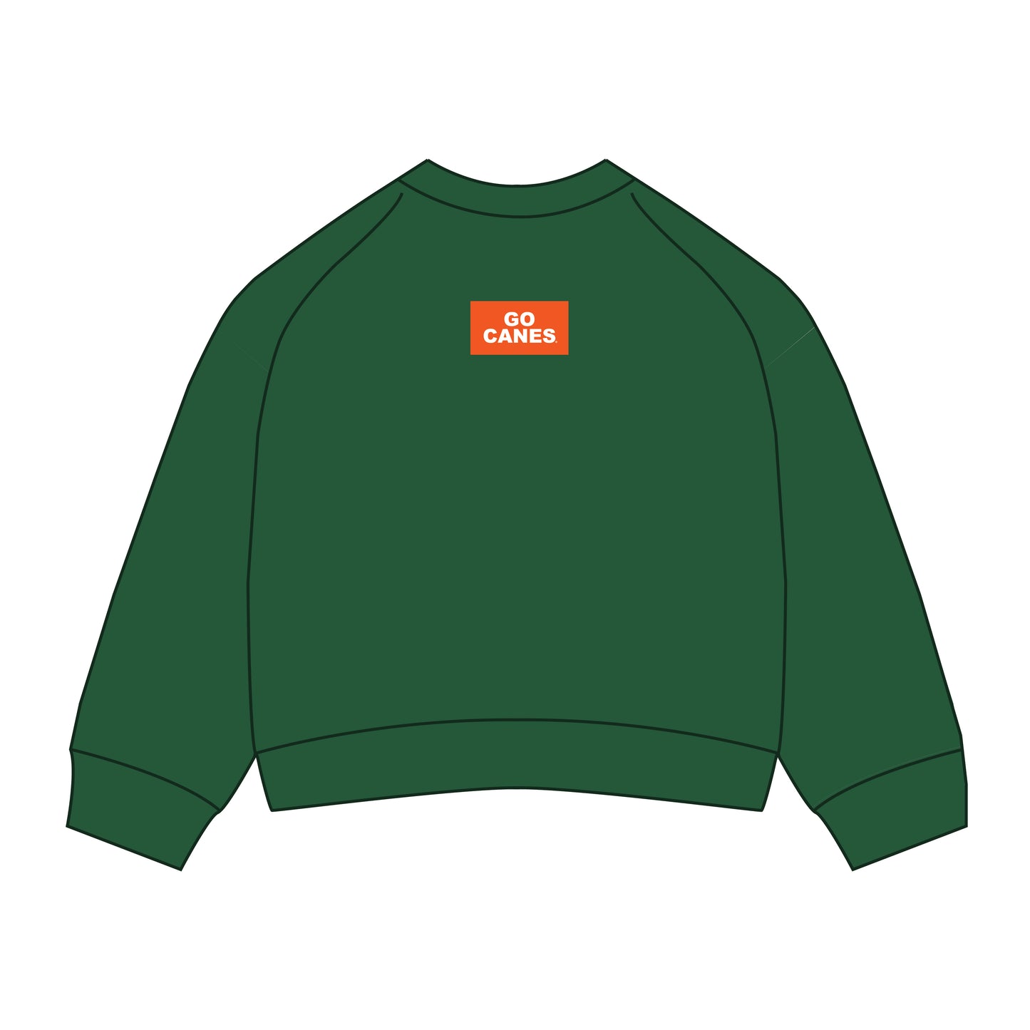 The Ava Airy Crewneck Go Canes Woven Label | Green
