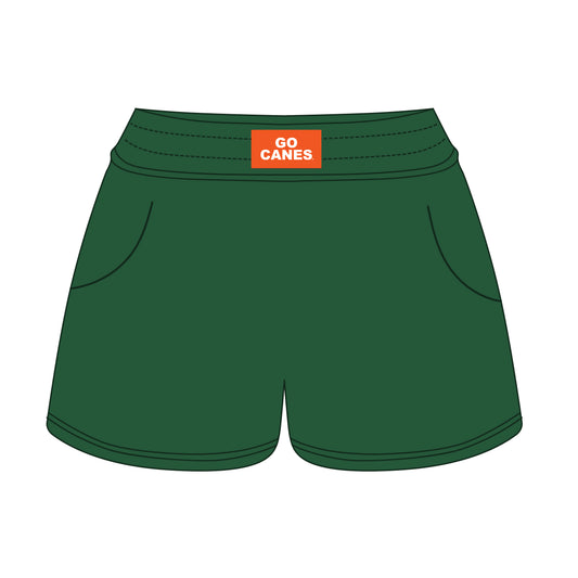 The Ava Airy Shorts Go Canes Woven Label | Green