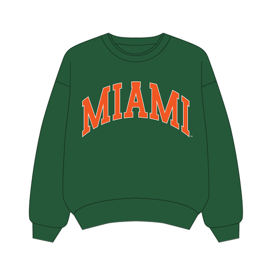 The Olivia Oversized Crewneck Miami | Green