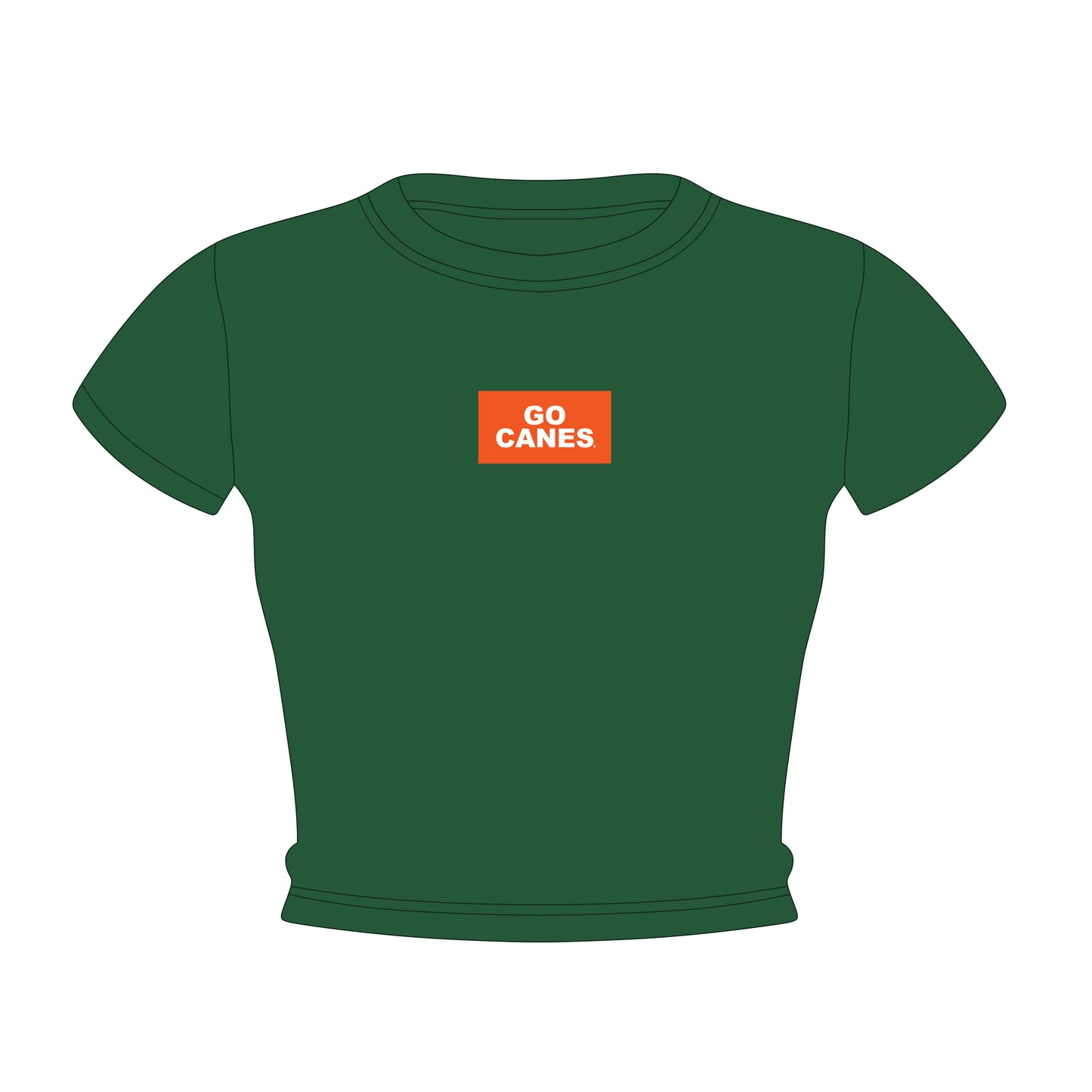 The Raegan Ribbed Baby Tee Go Canes Woven Label | Green