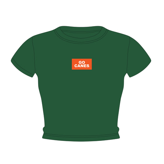 The Raegan Ribbed Baby Tee Go Canes Woven Label | Youth Green