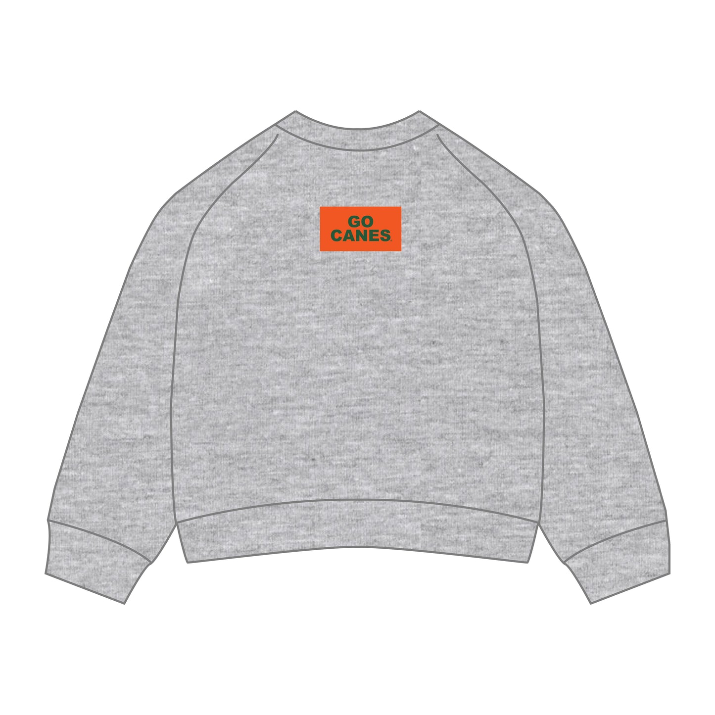 The Ava Airy Crewneck Go Canes Woven Label | Heather Grey