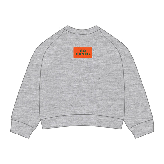 The Ava Airy Crewneck Go Canes Woven Label | Heather Grey
