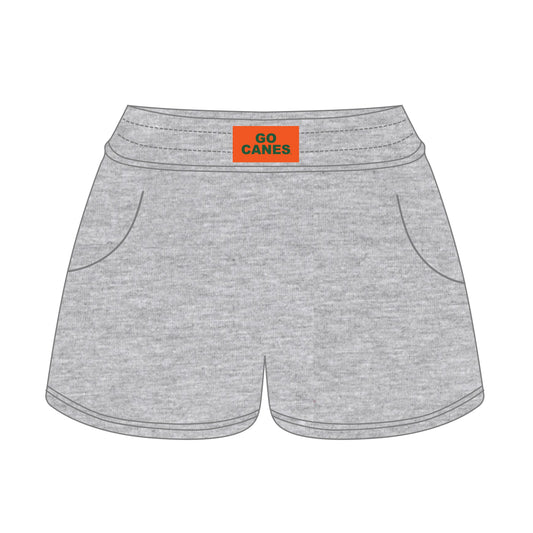 The Ava Airy Shorts Go Canes Woven Label | Heather Grey