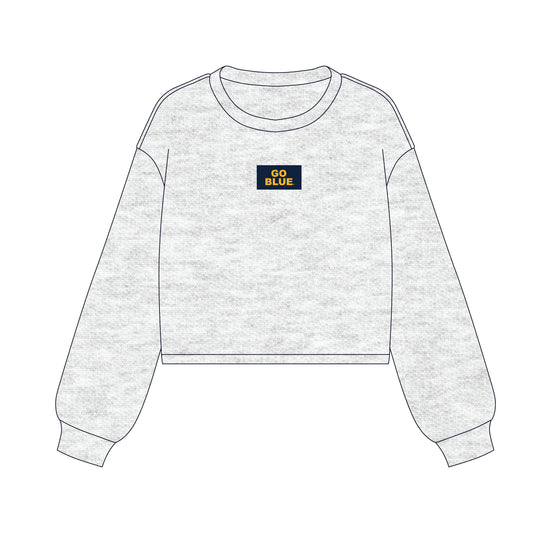 The Becca Boxy Crewneck Go Blue Woven Label | Ash
