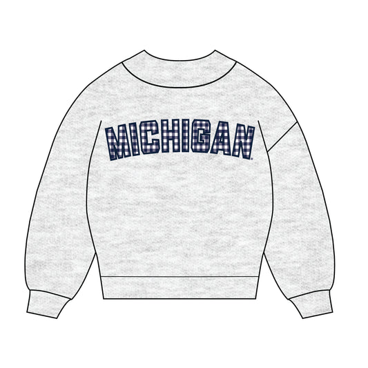 The Mallory Gingham Mockneck Michigan | Ash