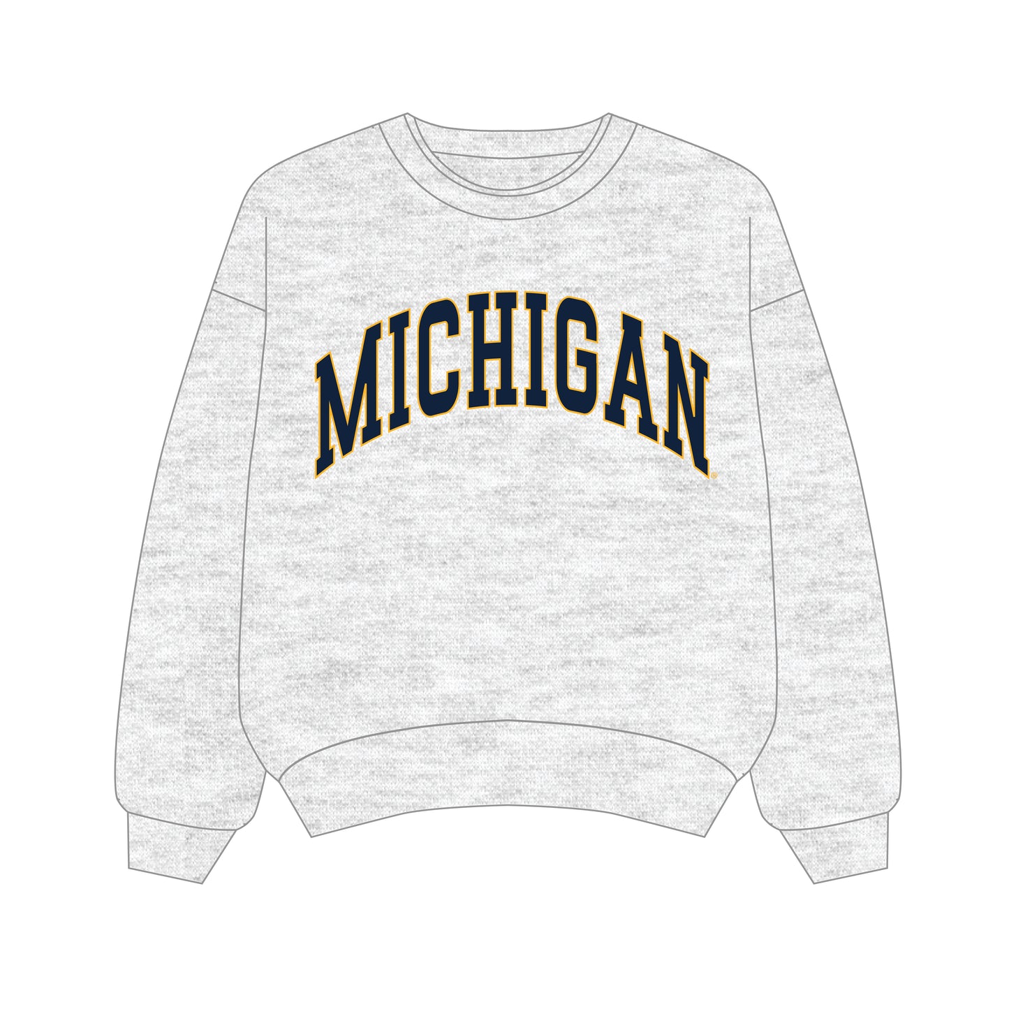 The Olivia Oversized Crewneck Michigan | Ash