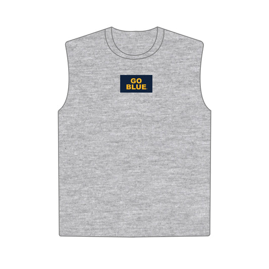 The Anna Active Tank Go Blue Woven Label | Heather Grey