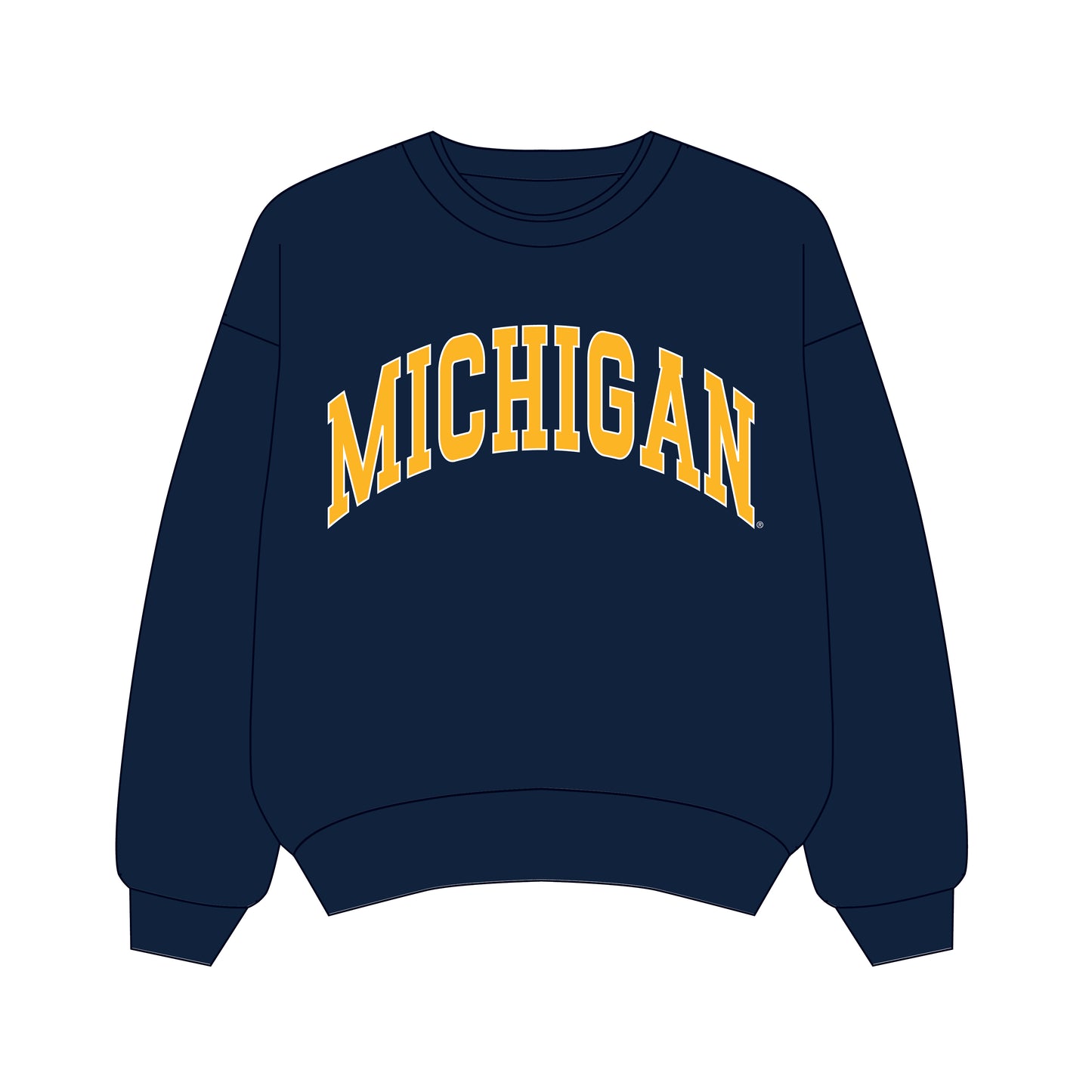 The Olivia Oversized Crewneck Michigan | Navy