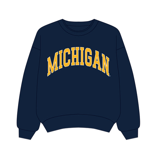 The Olivia Oversized Crewneck Michigan | Navy