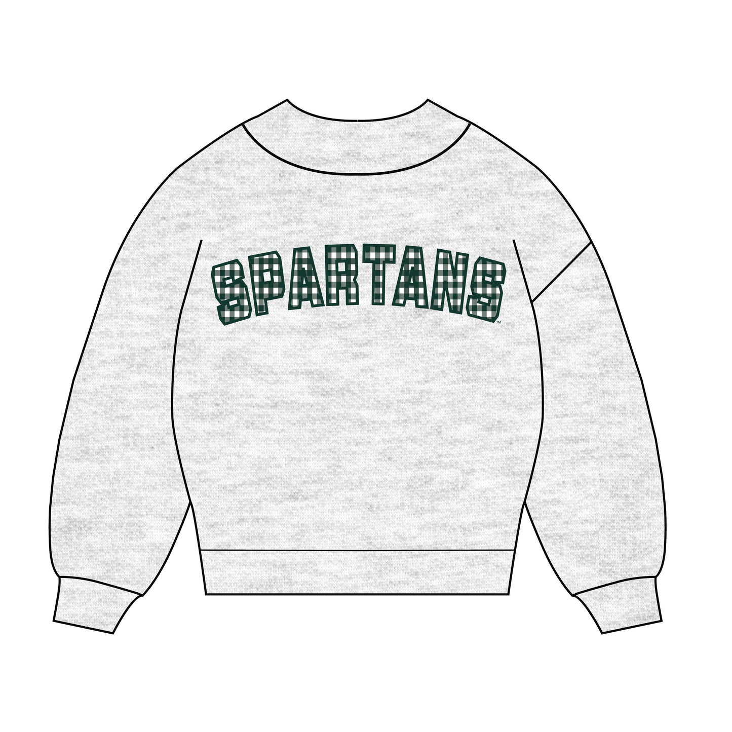 The Mallory Gingham Mockneck Michigan State | Youth Ash