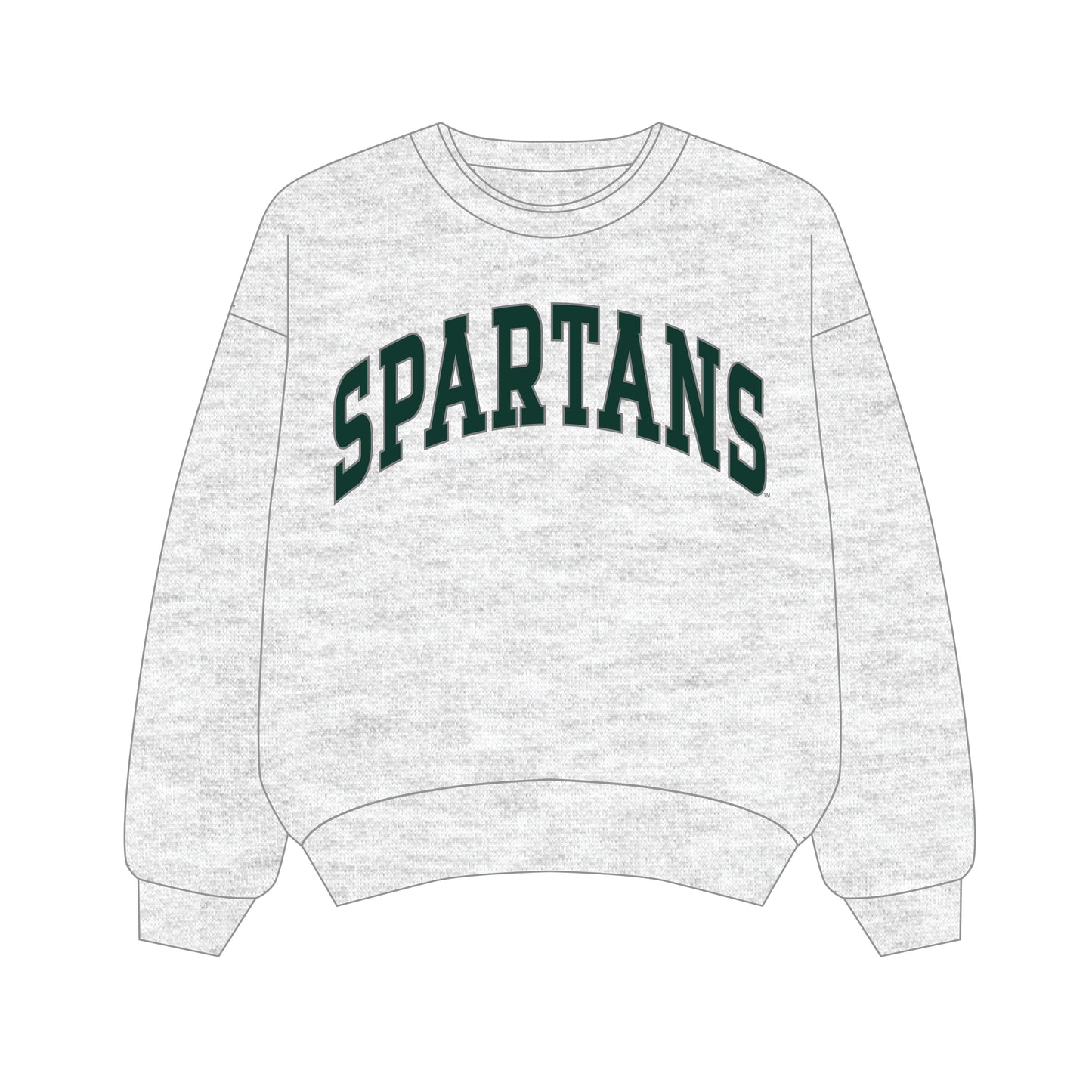 The Olivia Oversized Crewneck Spartans | Youth Ash