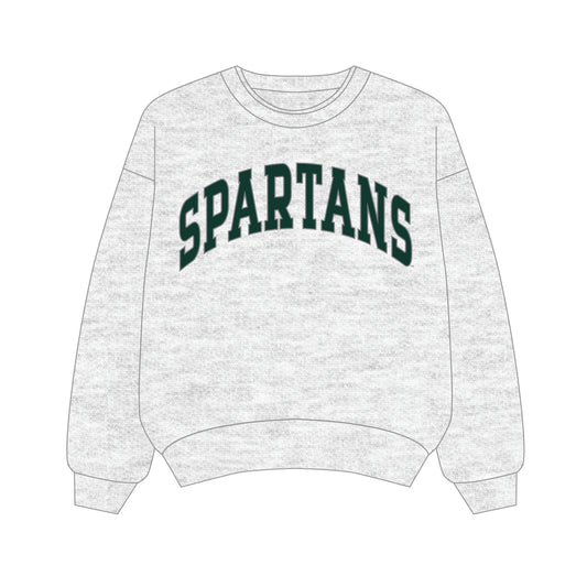 The Olivia Oversized Crewneck Spartans | Youth Ash