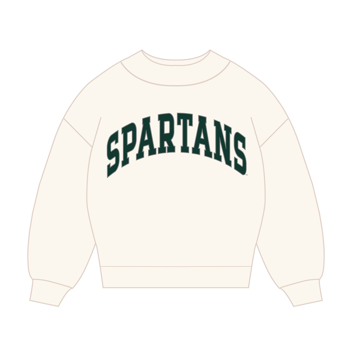 The Madi Classic Mockneck Spartans Applique | Youth Bone