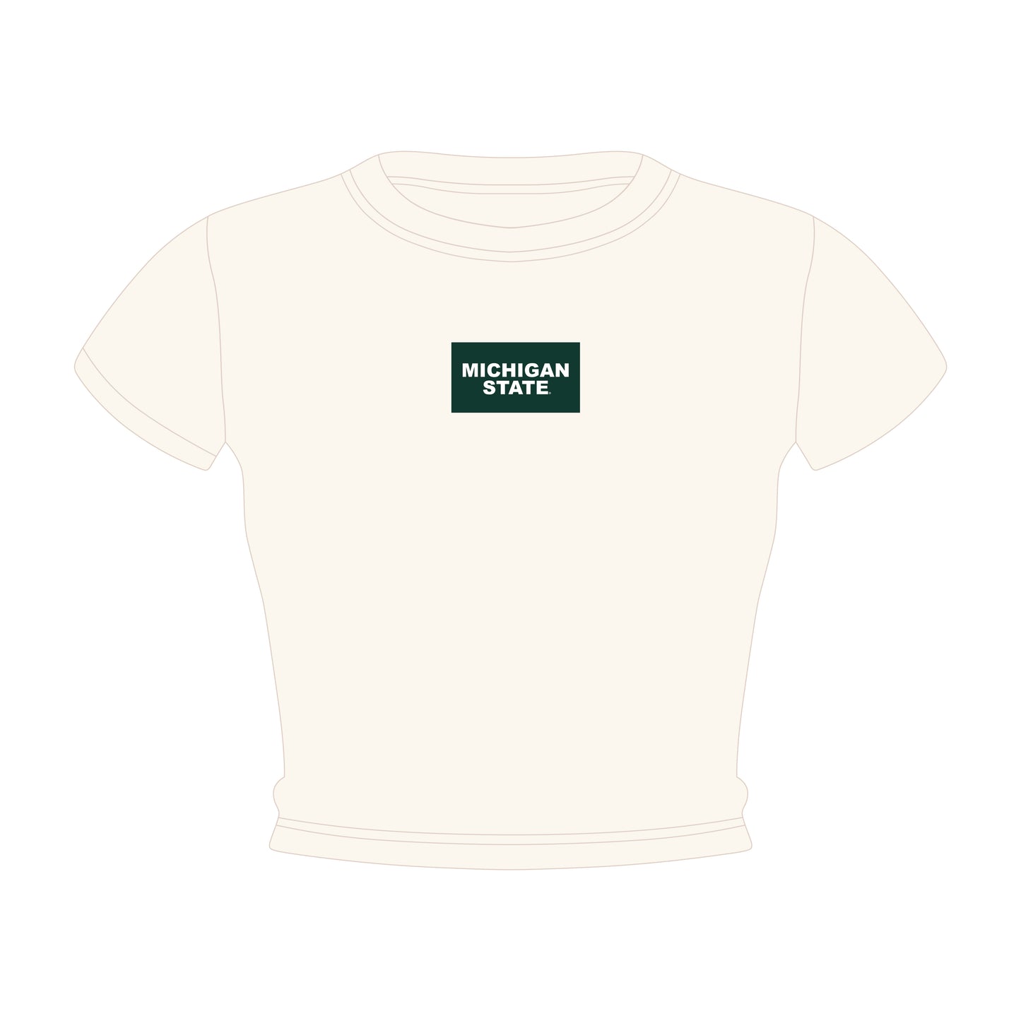 The Raegan Ribbed Baby Tee Michigan State Woven Label | Youth Bone