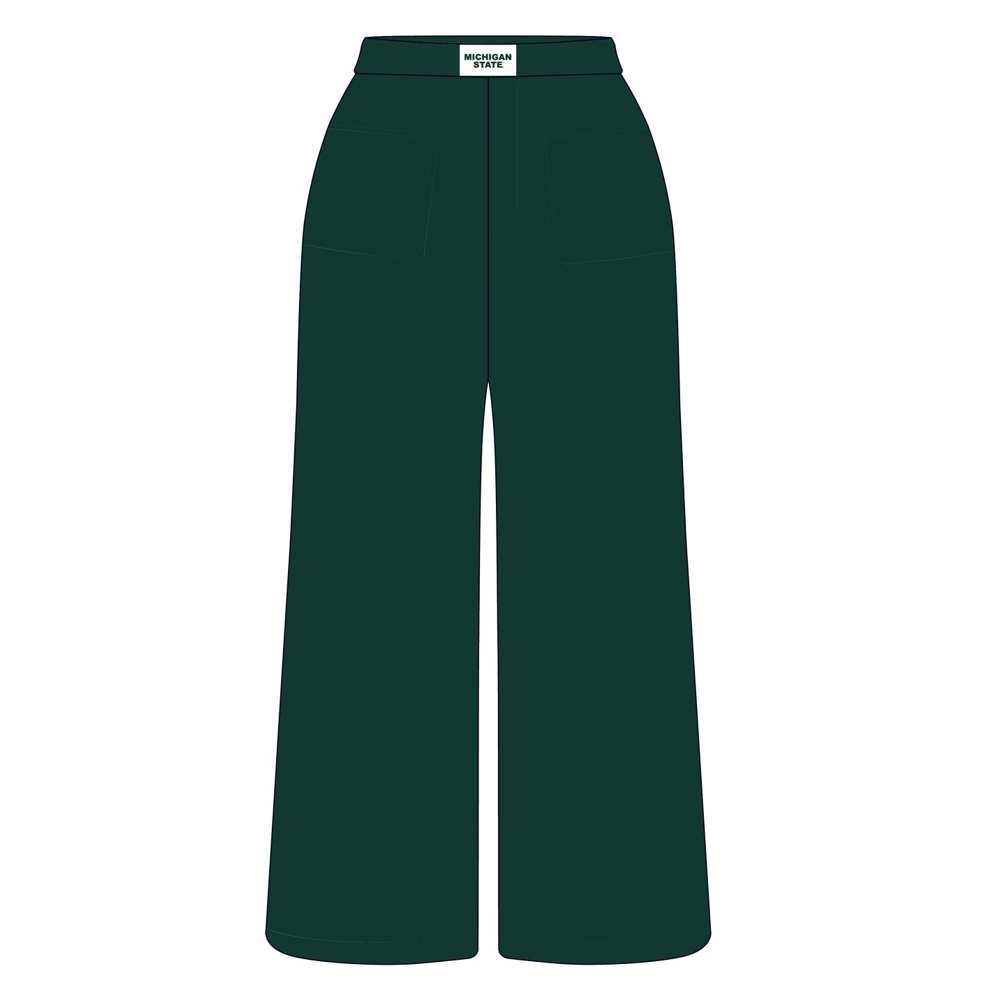 The Ava Airy Pants Michigan State Woven Label | Dark Green