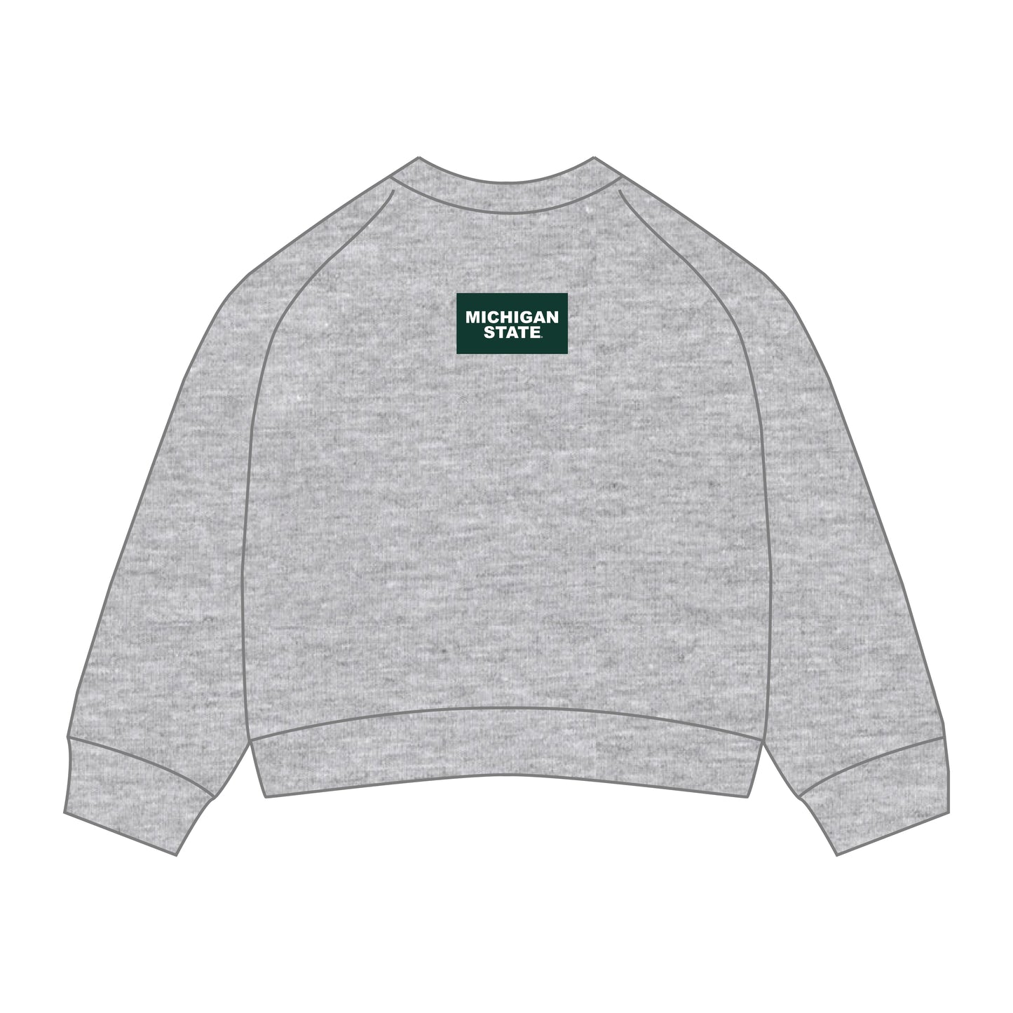 The Ava Airy Crewneck Michigan State Woven Label | Heather Grey