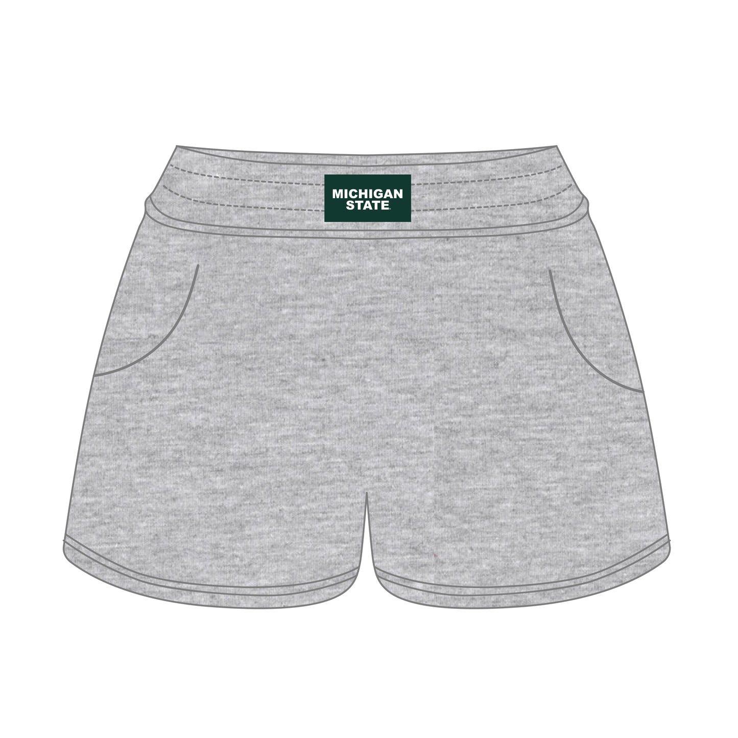 The Ava Airy Shorts Michigan State Woven Label | Heather Grey