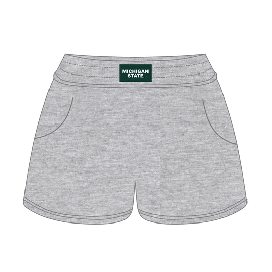 The Ava Airy Shorts Michigan State Woven Label | Heather Grey