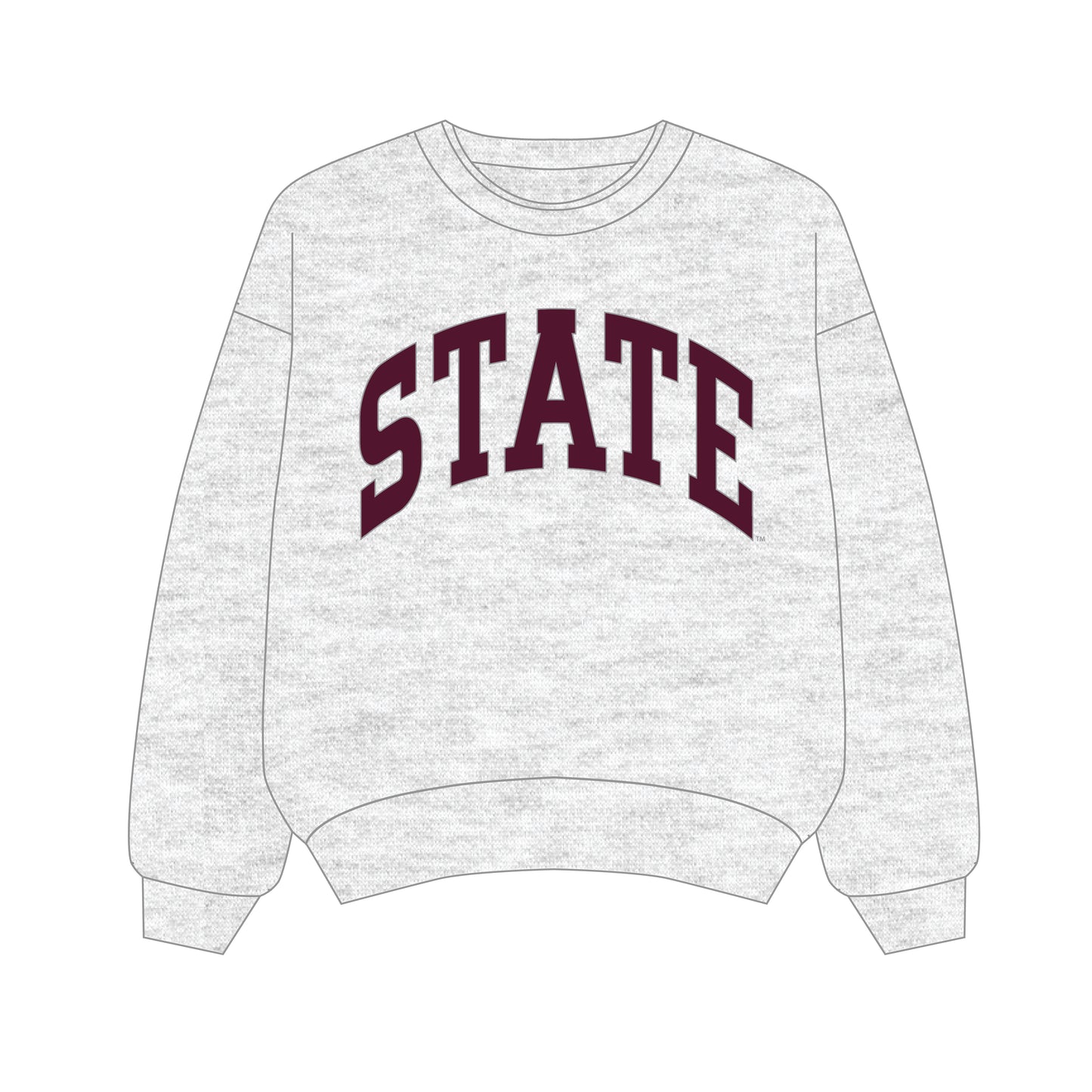 The Olivia Oversized Crewneck State | Ash