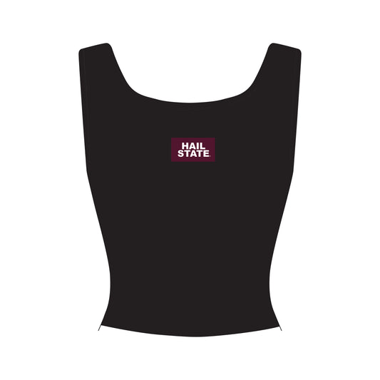 The Alli Ribbed Tank Hail State Woven Label | Black