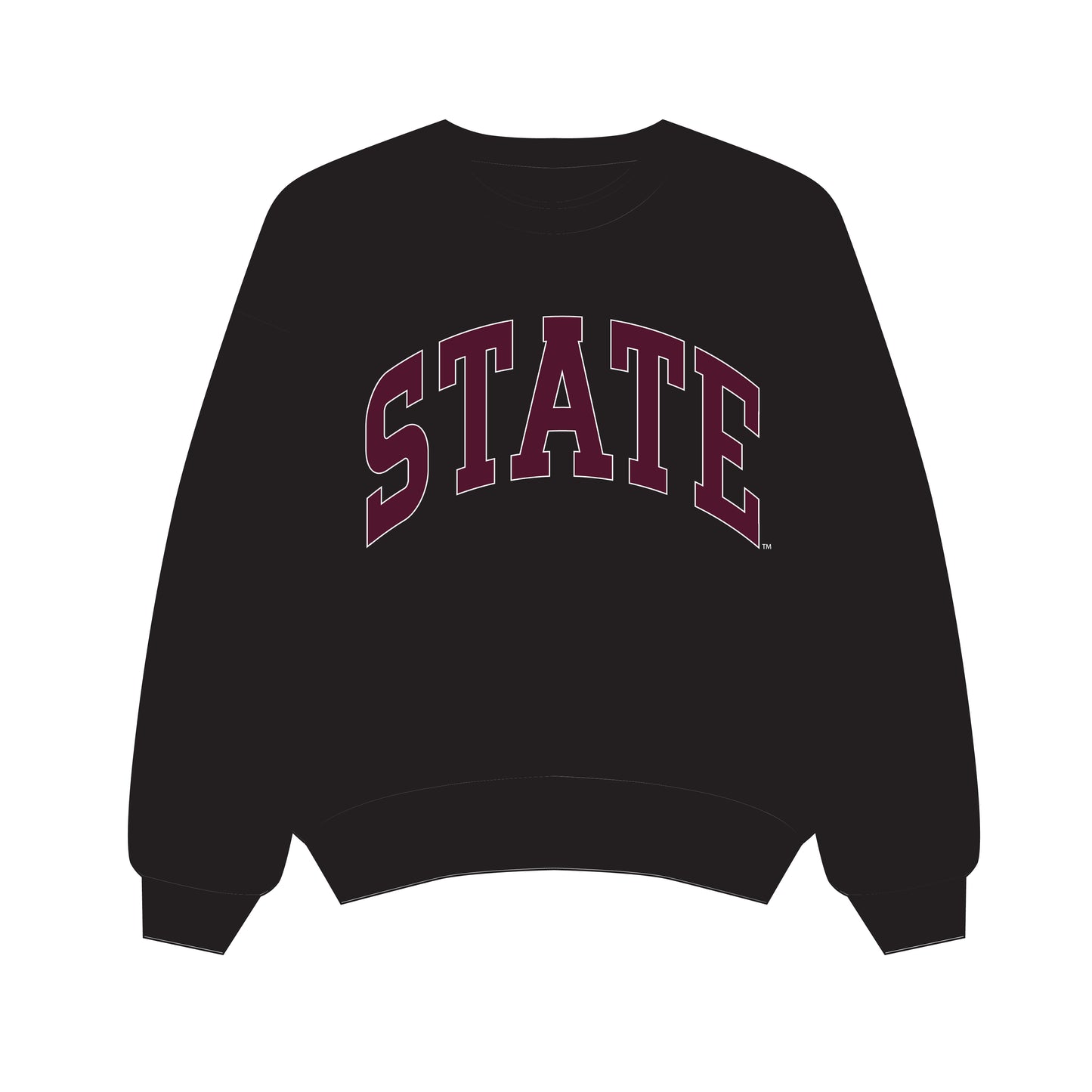 The Olivia Oversized Crewneck State | Youth Black