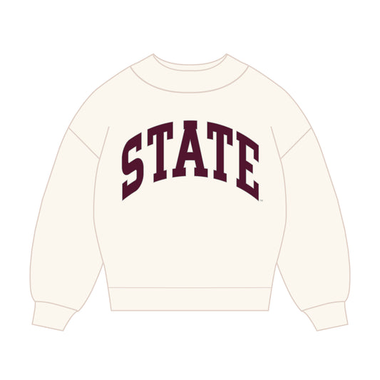 The Madi Classic Mockneck State Applique | Youth Bone