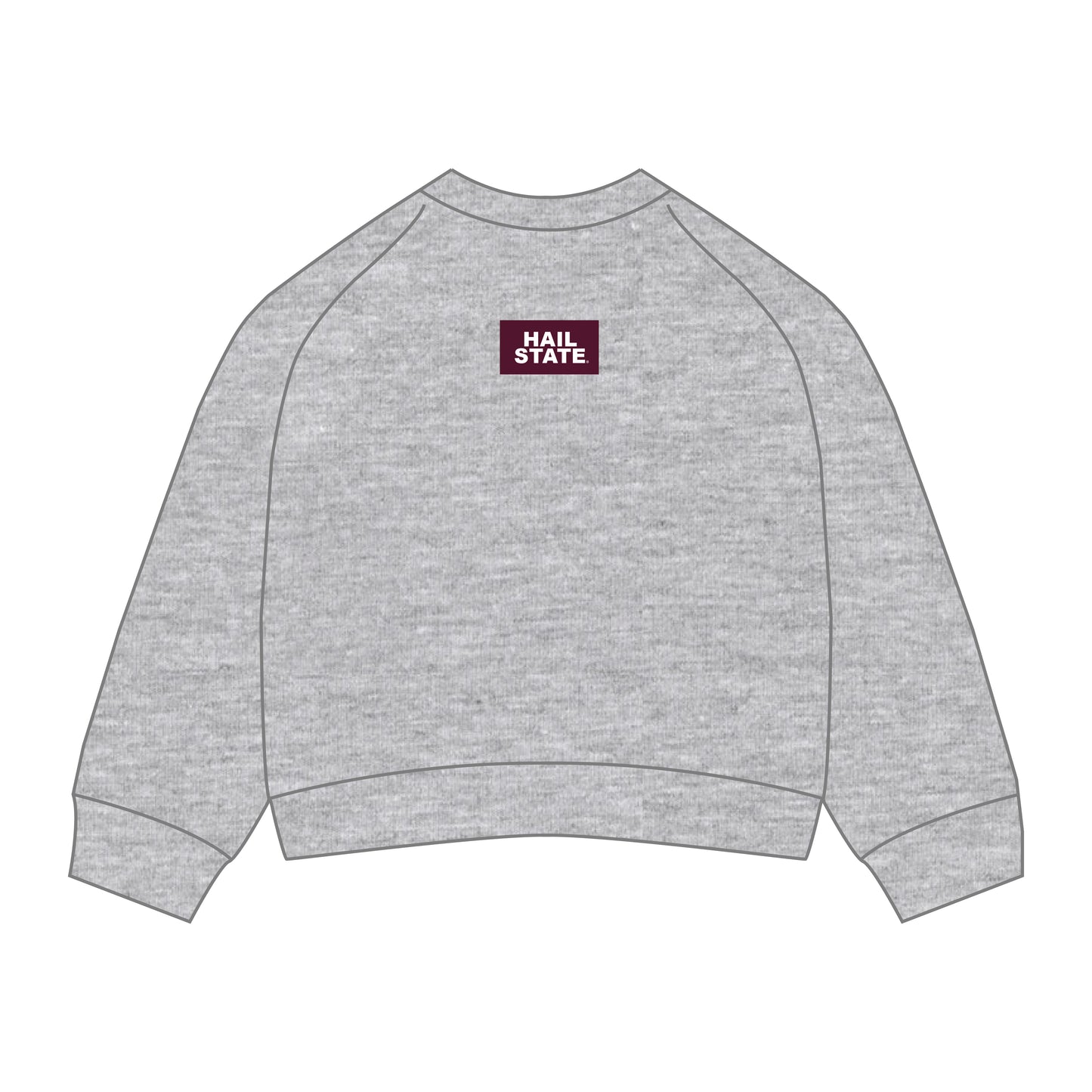 The Ava Airy Crewneck Hail State Woven Label | Heather Grey