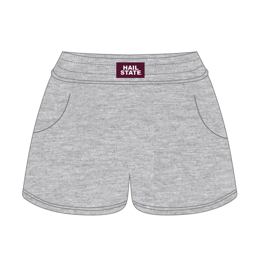 The Ava Airy Shorts Hail State Woven Label | Heather Grey