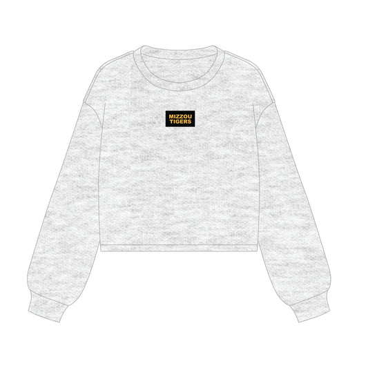 The Becca Boxy Crewneck Mizzou Tigers Woven Label | Ash