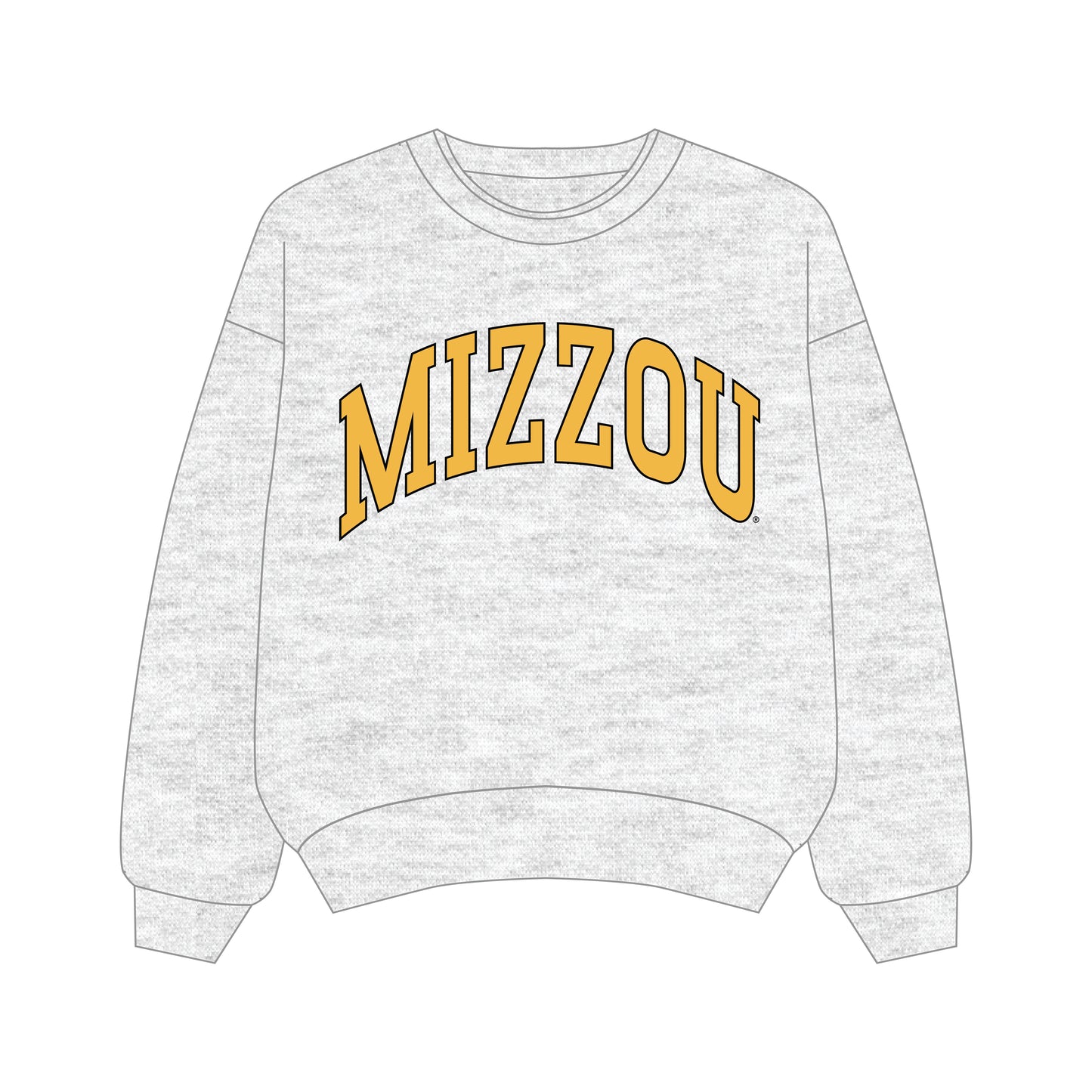 The Olivia Oversized Crewneck Mizzou | Ash