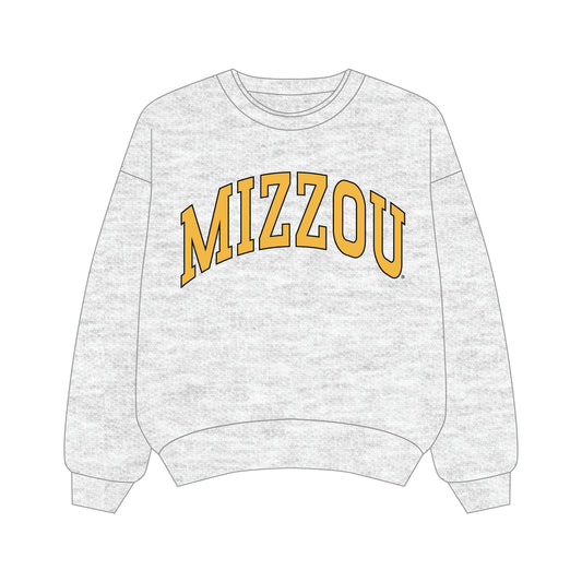 The Olivia Oversized Crewneck Mizzou | Ash