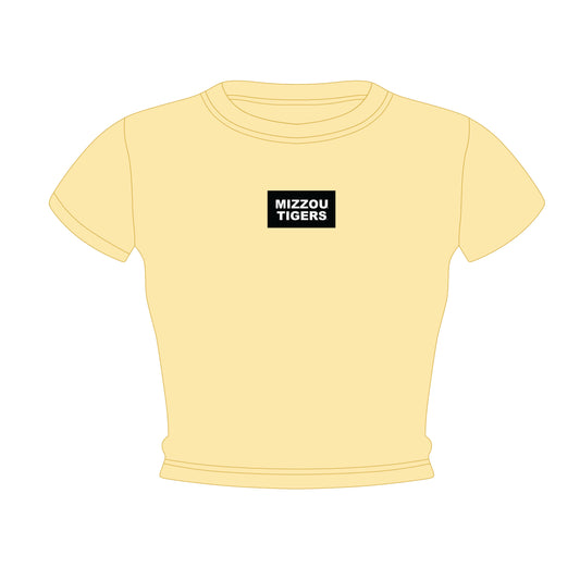 The Raegan Ribbed Baby Tee Mizzou Tigers Woven Label | Youth Butter