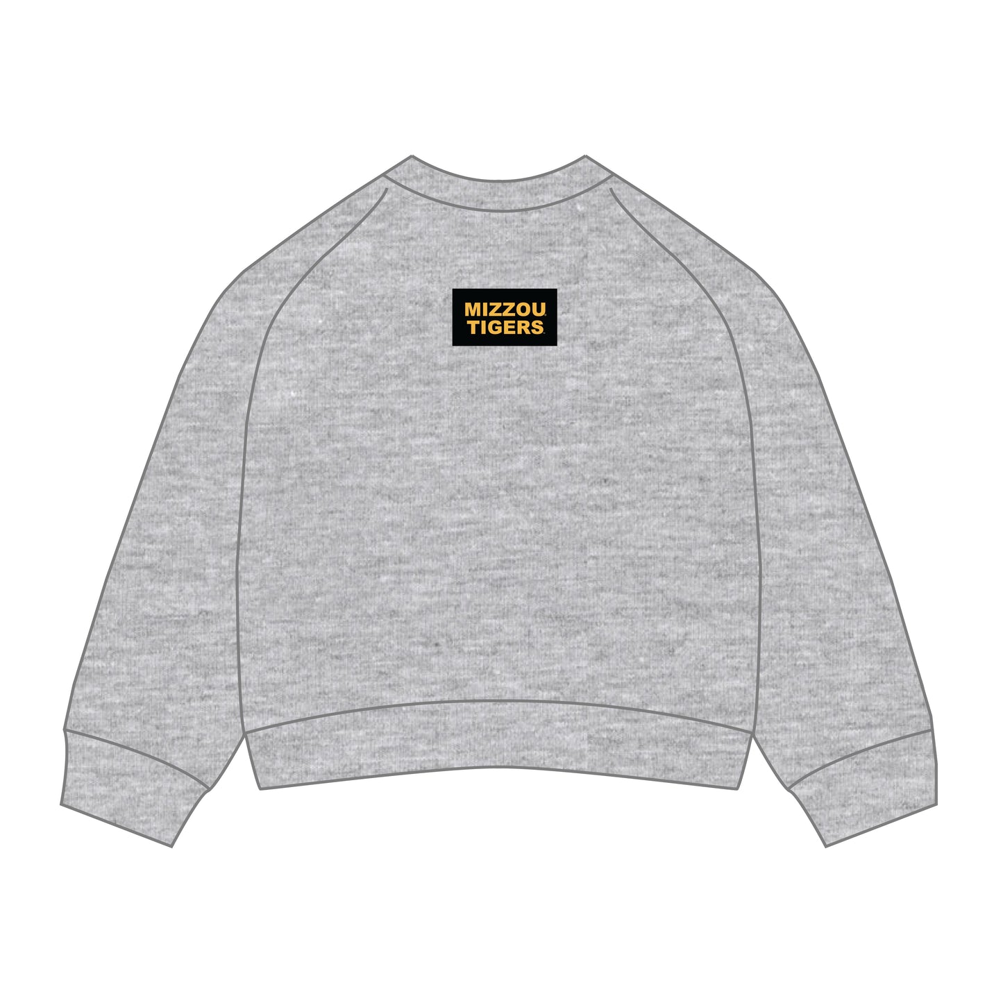 The Ava Airy Crewneck Mizzou Tigers Woven Label | Youth Heather Grey