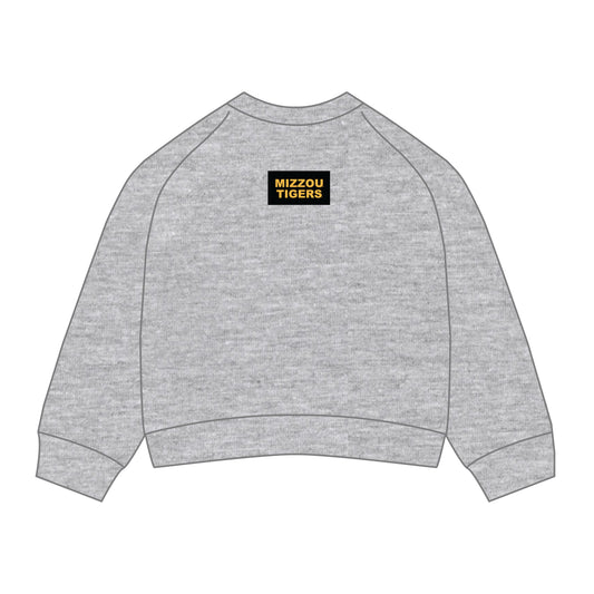 The Ava Airy Crewneck Mizzou Tigers Woven Label | Youth Heather Grey