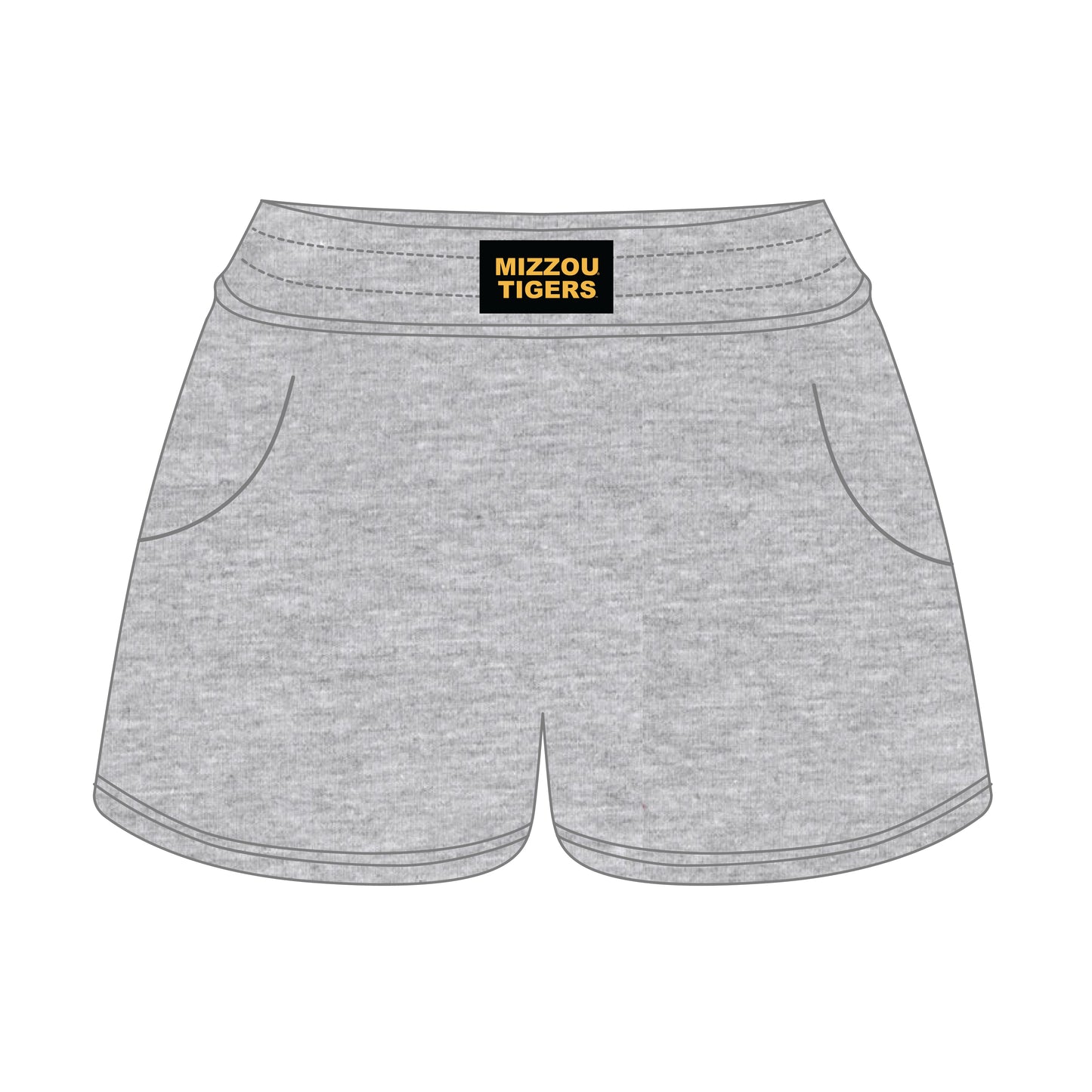 The Ava Airy Shorts Mizzou Tigers Woven Label | Heather Grey
