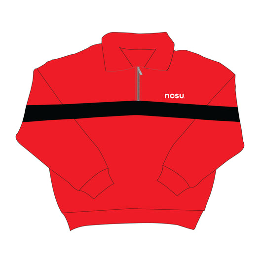 The Heather Half Zip NC State | Red