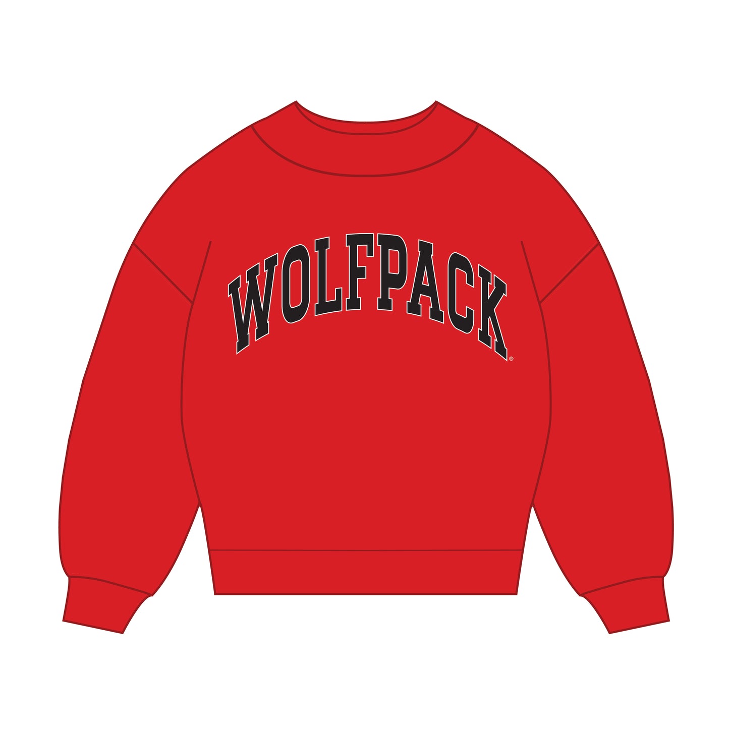 The Madi Classic Mockneck Wolfpack Applique | Red
