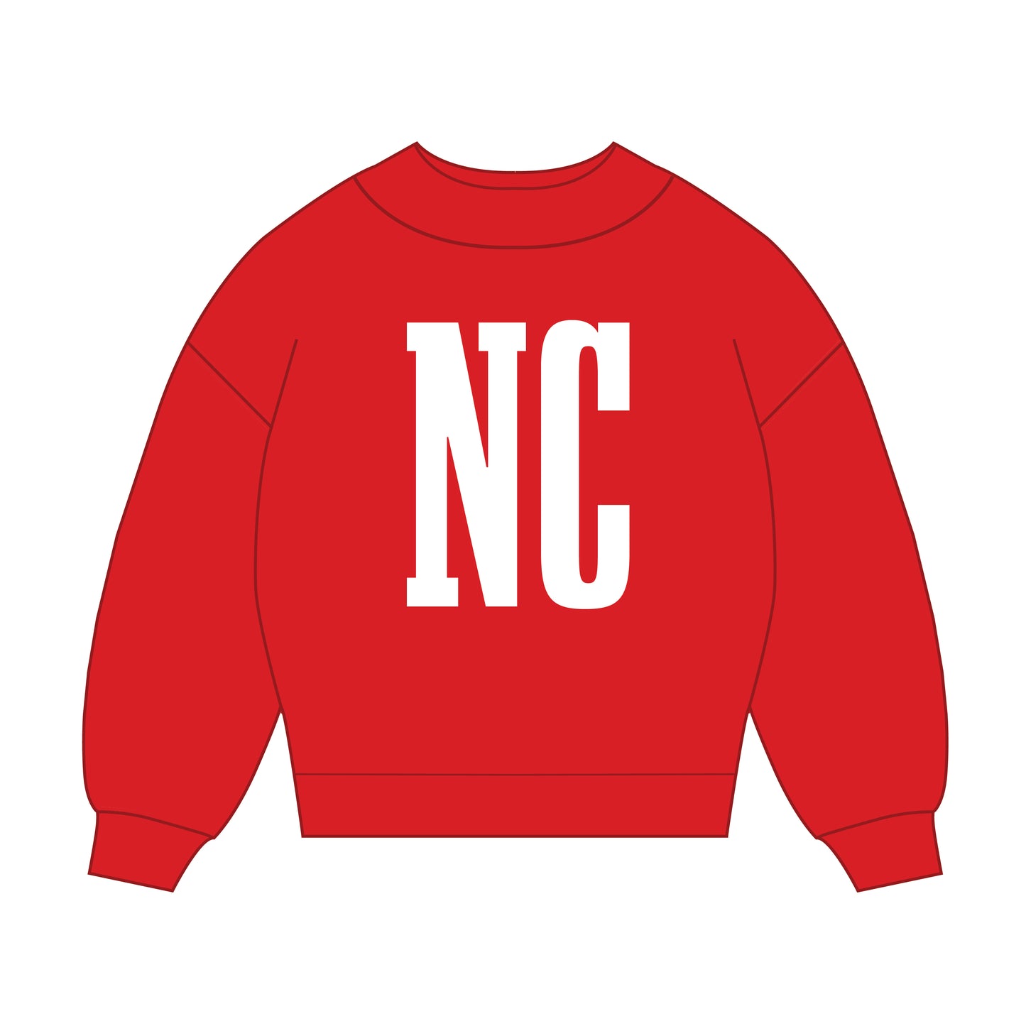 The Madi Varsity Mockneck NC State | Bright Red