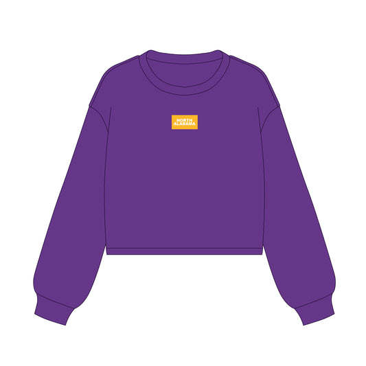 The Becca Boxy Crewneck North Alabama Woven Label | Purple