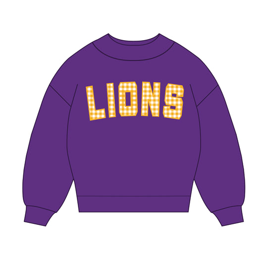 The Mallory Gingham Mockneck North Alabama | Purple