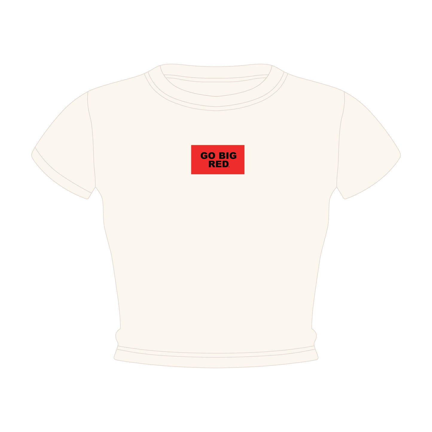 The Raegan Ribbed Baby Tee Go Big Red Woven Label | Youth Bone
