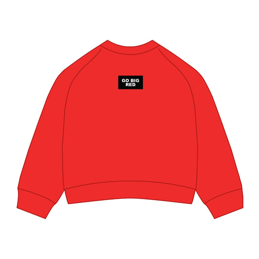 The Ava Airy Crewneck Go Big Red Woven Label | Youth Bright Red