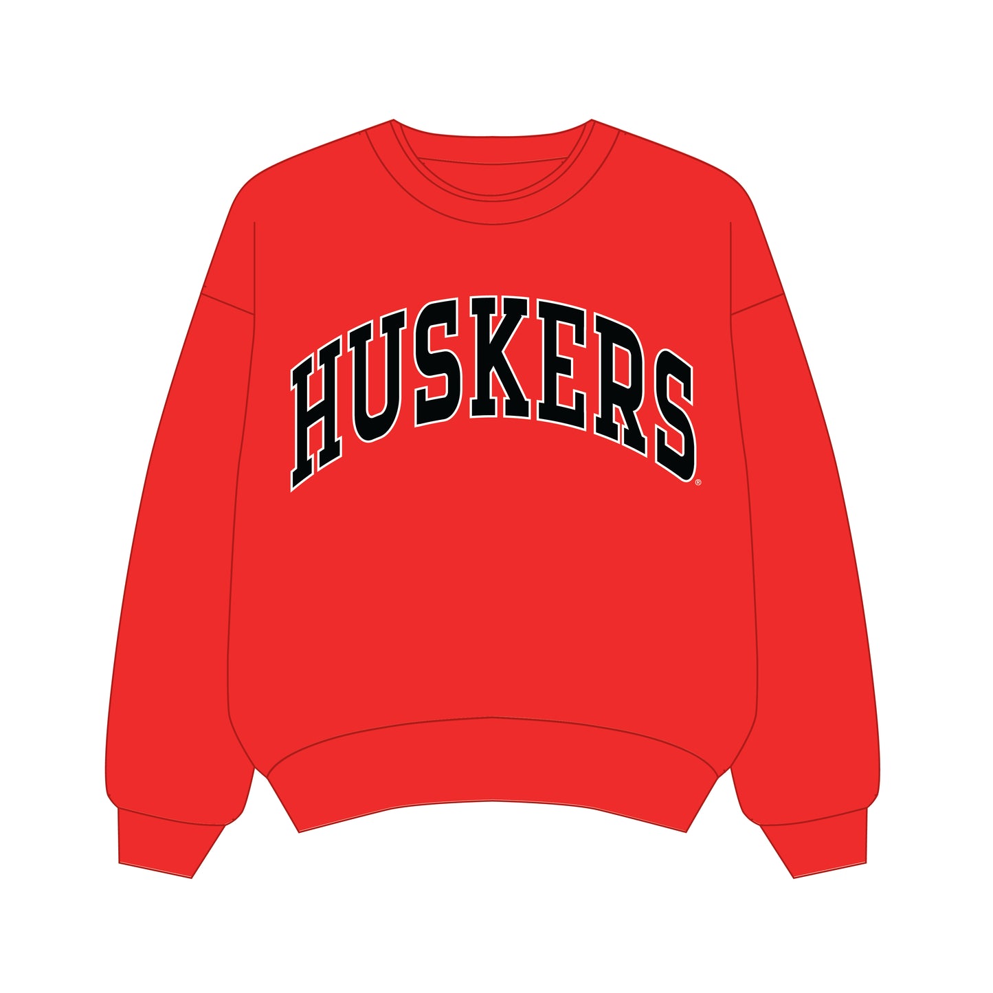 The Olivia Oversized Crewneck Huskers | Youth Bright Red