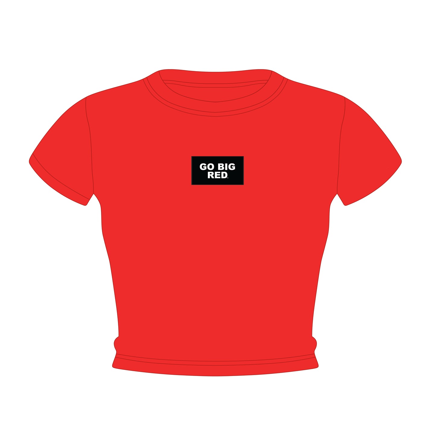 The Raegan Ribbed Baby Tee Go Big Red Woven Label | Bright Red