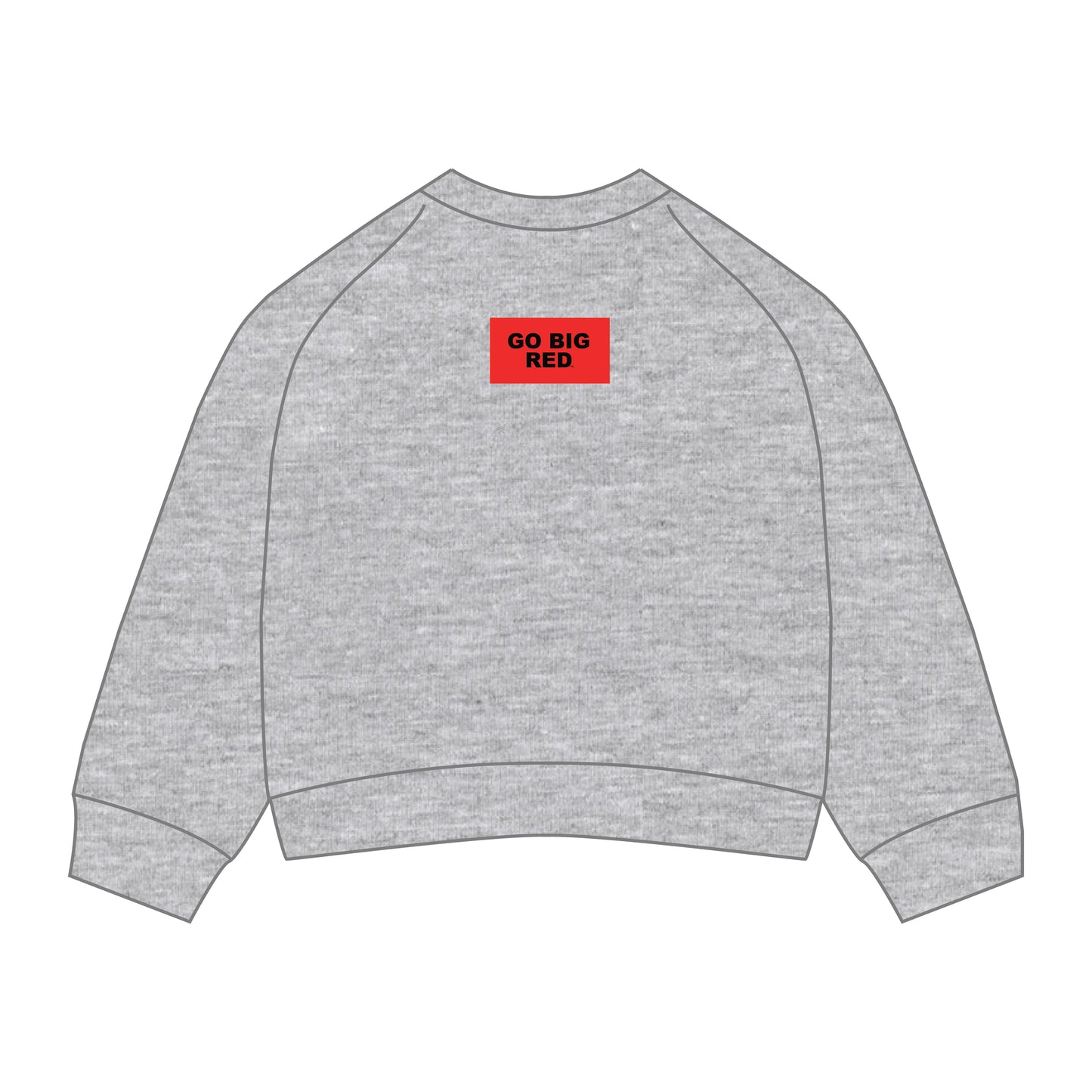 The Ava Airy Crewneck Go Big Red Woven Label | Heather Grey