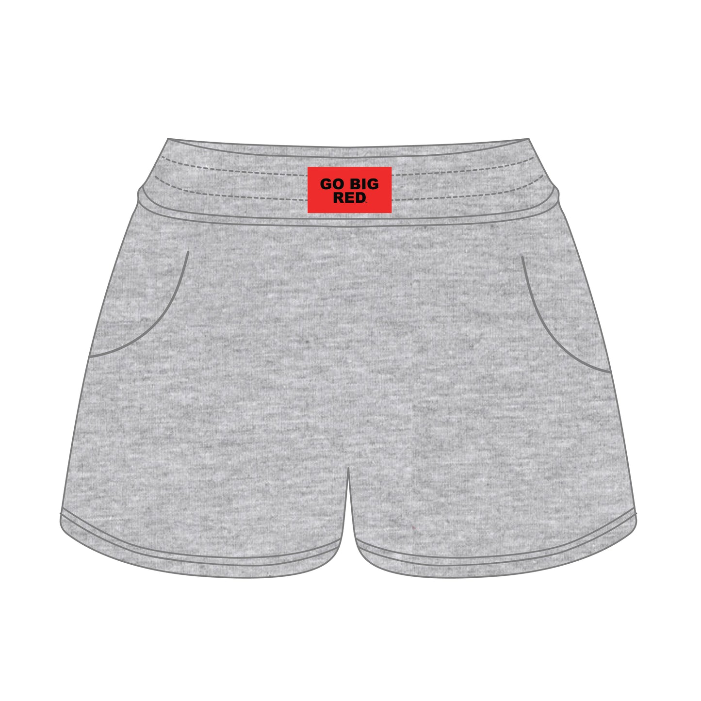 The Ava Airy Shorts Go Big Red Woven Label | Heather Grey